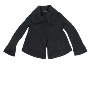 Donna Karan 100% Cashmere Cardigan Womens Medium Black Shawl Collar Sweater